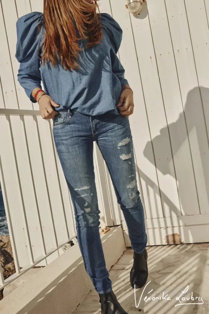 Le Temps des Cerises 300/16 Slim By Veronika Loubry Jeans Bleu N°3 Blue Outlet