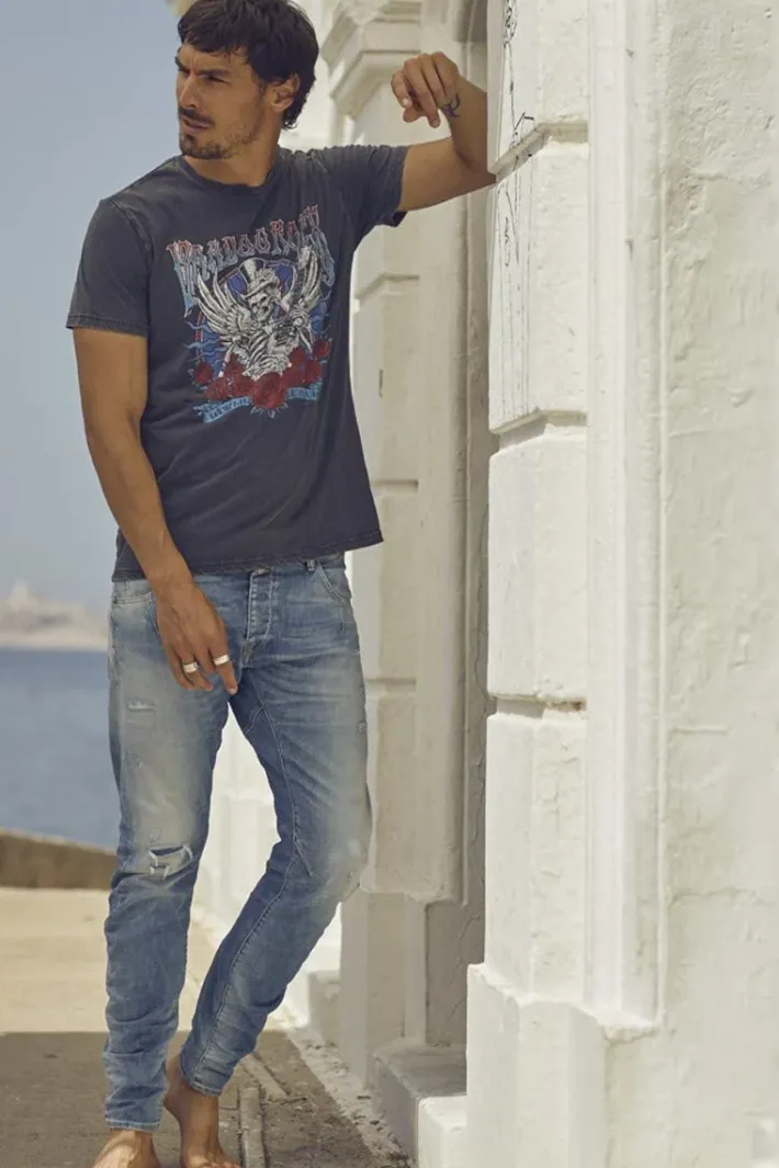 Le Temps des Cerises Alost 900/03 Tapered Arque Jeans Destroy Bleu N°4 Blue Flash Sale