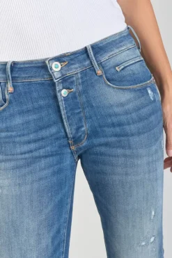 Le Temps des Cerises Anil Pulp Slim Taille Haute 7/8Eme Jeans Destroy Bleu N°3 Blue Discount