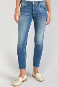Le Temps des Cerises Anil Pulp Slim Taille Haute 7/8Eme Jeans Destroy Bleu N°3 Blue Discount