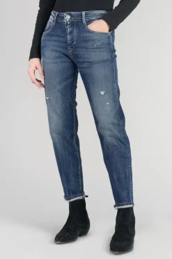 Le Temps des Cerises Bambino 400/17 Mom Taille Haute 7/8Eme Jeans Destroy Bleu N°2 Blue Store