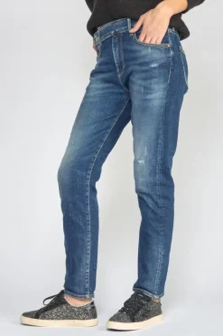 Le Temps des Cerises Basic 400/17 Mom Taille Haute 7/8Eme Jeans Destroy Bleu N°2 Blue Discount