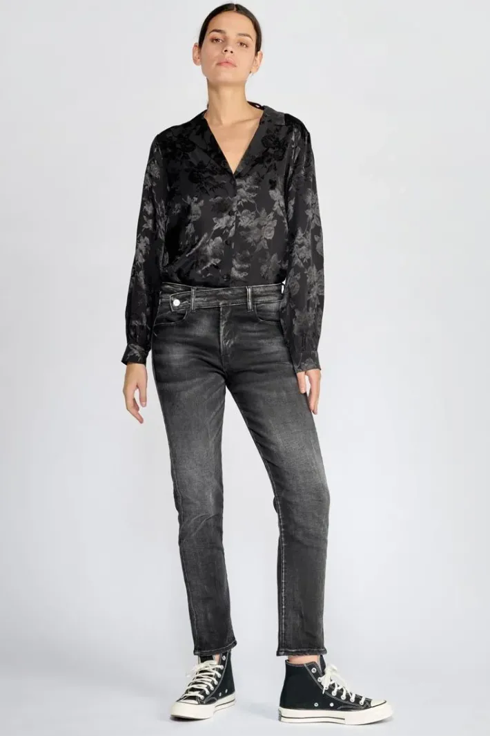 Le Temps des Cerises Basic 400/17 Mom Taille Haute 7/8Eme Jeans Noir N°1 Black / Black Cheap