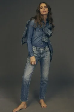 Le Temps des Cerises Basic 400/20 Mom Taille Haute 7/8Eme Jeans Bleu N°4 Blue Cheap