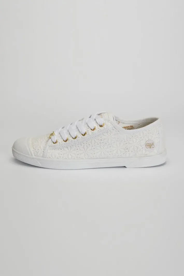 Le Temps des Cerises Baskets Basic A Dentelle Blanche Margaux Cheap