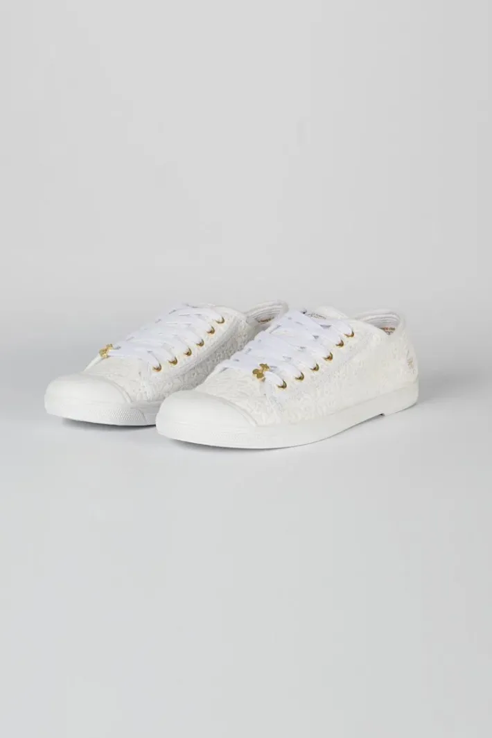 Le Temps des Cerises Baskets Basic A Dentelle Blanche Margaux Cheap