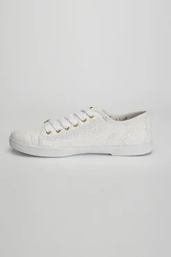 Le Temps des Cerises Baskets Basic A Dentelle Blanche Margaux Cheap
