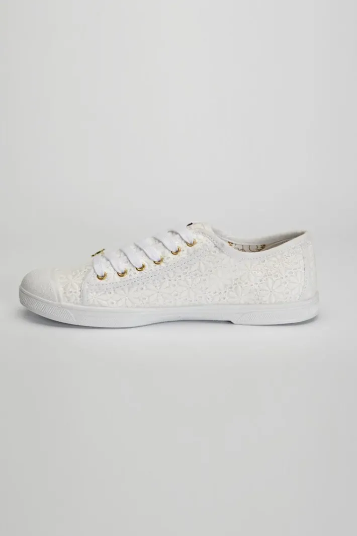 Le Temps des Cerises Baskets Basic A Dentelle Blanche Margaux Cheap