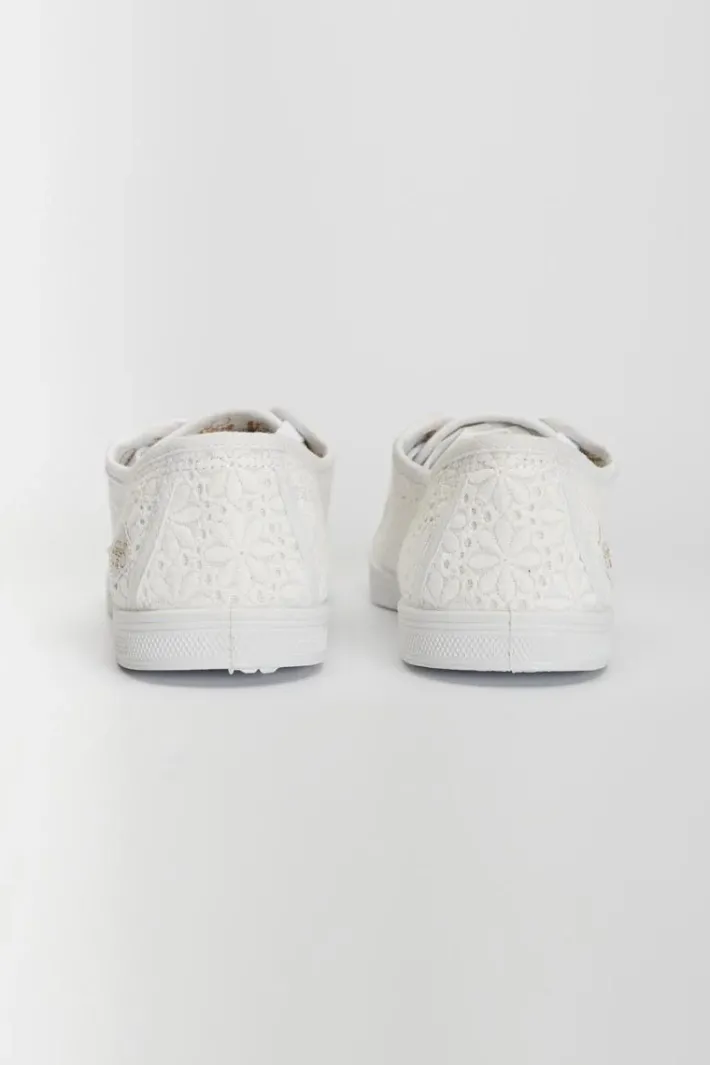 Le Temps des Cerises Baskets Basic A Dentelle Blanche Margaux Cheap