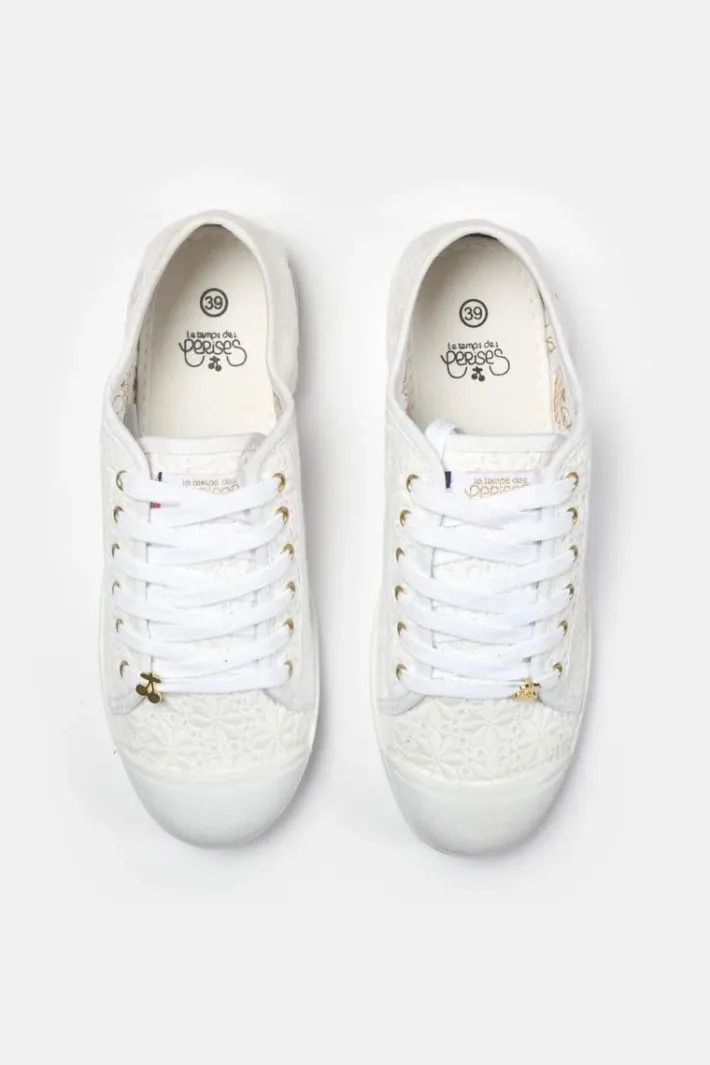 Le Temps des Cerises Baskets Basic A Dentelle Blanche Margaux Cheap