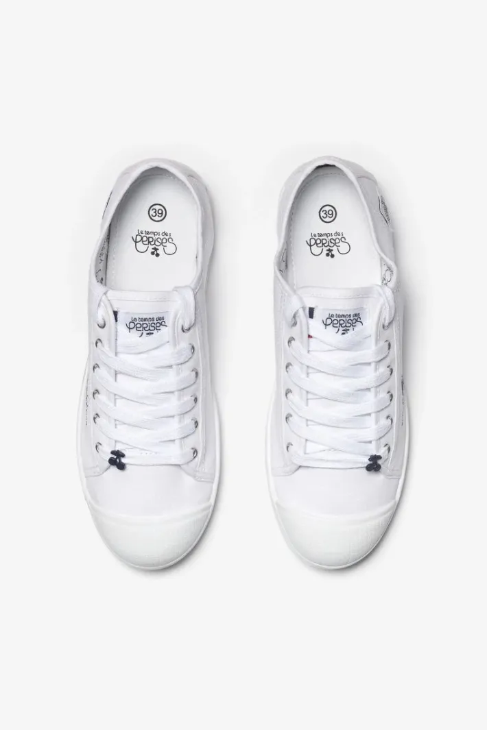 Le Temps des Cerises Baskets Basic Blanches Brodees Love Sale