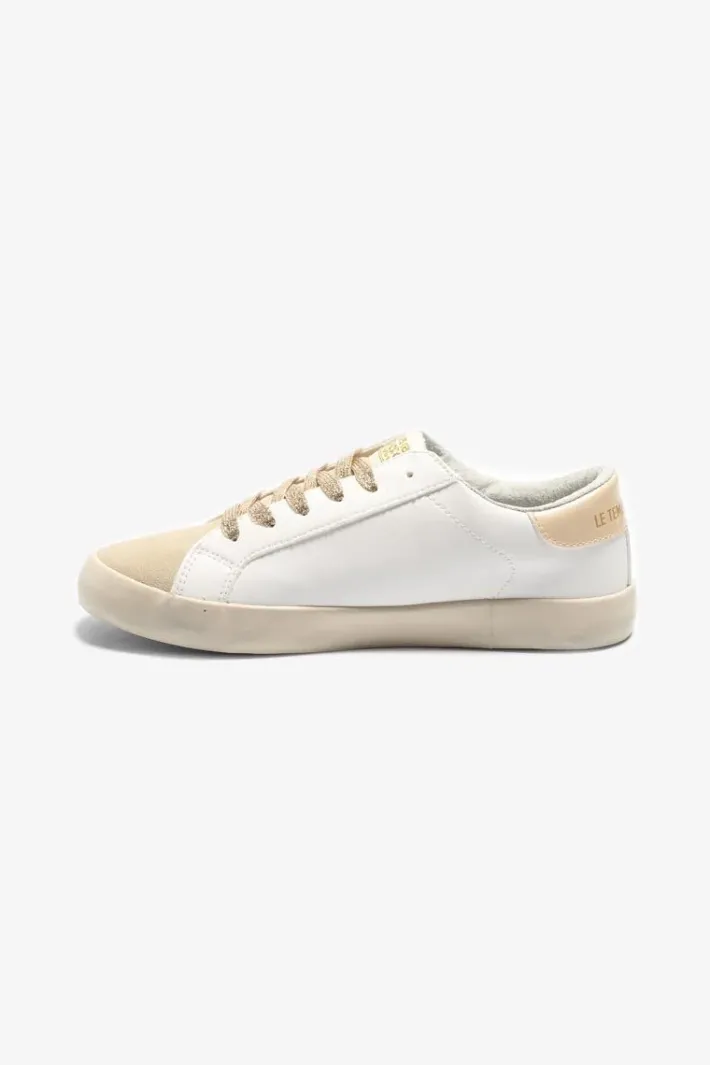 Le Temps des Cerises Baskets Soho Blanches A Paillettes Dorees Gold Hot