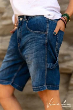 Le Temps des Cerises Bermuda Charpentier En Jeans Bleu By Veronika Loubry Blue Discount