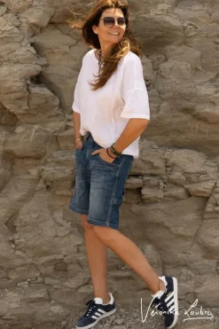 Le Temps des Cerises Bermuda Charpentier En Jeans Bleu By Veronika Loubry Blue Discount
