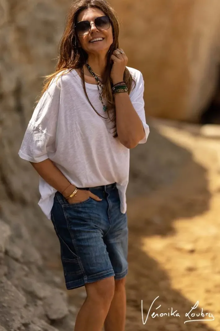 Le Temps des Cerises Bermuda Charpentier En Jeans Bleu By Veronika Loubry Blue Discount