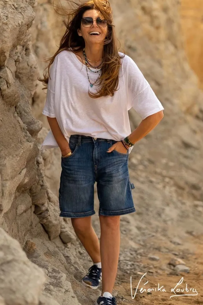 Le Temps des Cerises Bermuda Charpentier En Jeans Bleu By Veronika Loubry Blue Discount
