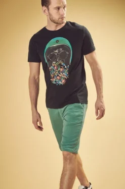 Le Temps des Cerises Bermuda Chino Jogg Swoop Vert D'Eau Oil Cheap