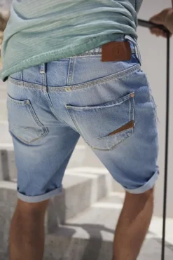 Le Temps des Cerises Bermuda Laredo En Jeans Bleu Clair Delave Destroy Blue Discount