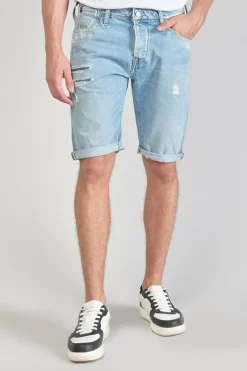 Le Temps des Cerises Bermuda Laredo En Jeans Bleu Clair Delave Destroy Blue Discount