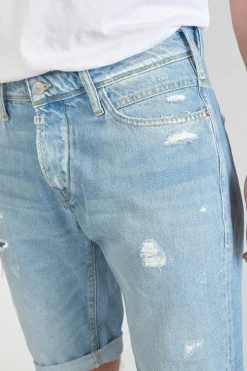 Le Temps des Cerises Bermuda Laredo En Jeans Bleu Clair Delave Destroy Blue Discount
