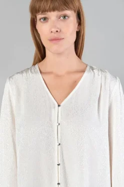 Le Temps des Cerises Blouse Frano En Jacquard Creme Ice Cream Best