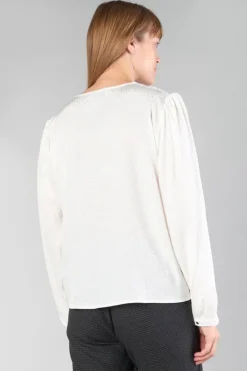 Le Temps des Cerises Blouse Frano En Jacquard Creme Ice Cream Best
