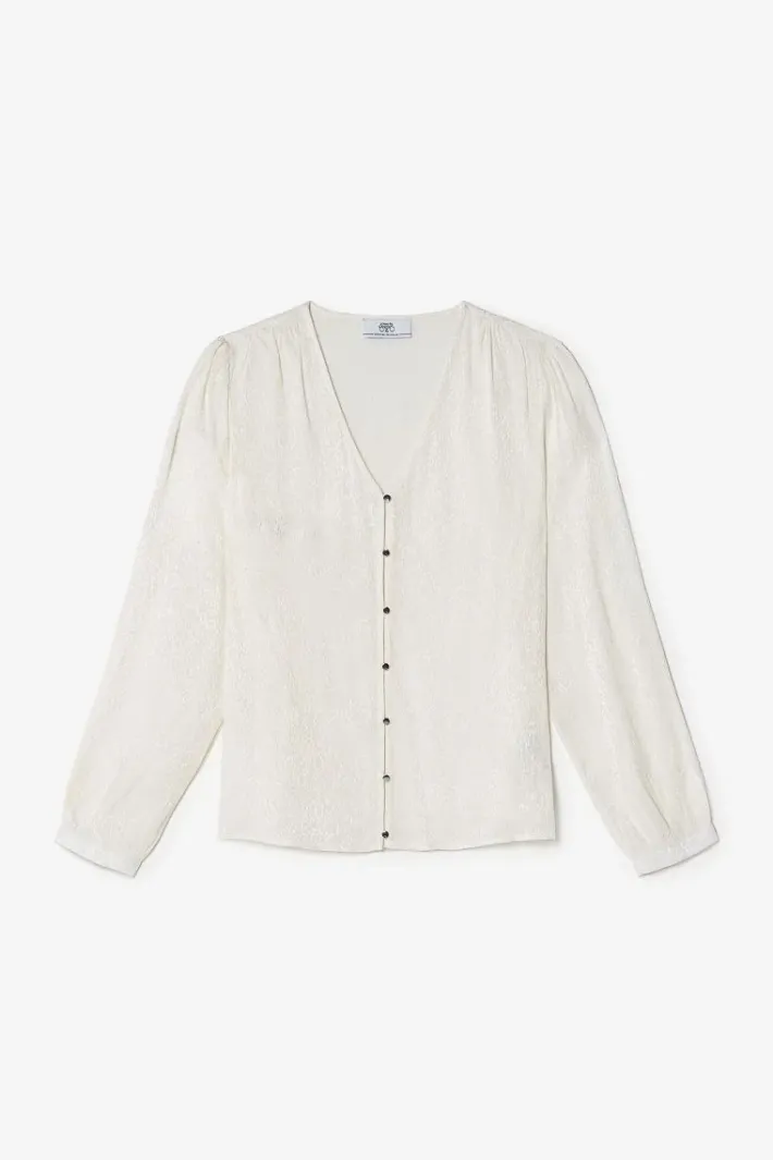 Le Temps des Cerises Blouse Frano En Jacquard Creme Ice Cream Best