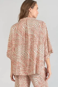 Le Temps des Cerises Blouse Freila A Motif Orange Et Noir Orange Zebra Best Sale
