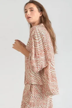 Le Temps des Cerises Blouse Freila A Motif Orange Et Noir Orange Zebra Best Sale