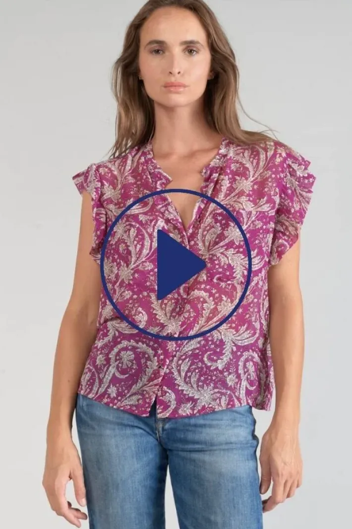 Le Temps des Cerises Blouse Suri Violine A Motif Cachemire Aster Store