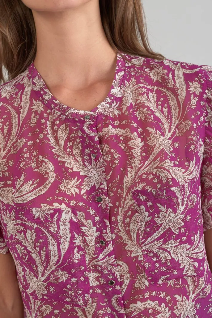 Le Temps des Cerises Blouse Suri Violine A Motif Cachemire Aster Store