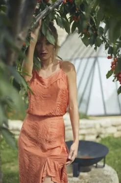 Le Temps des Cerises Caraco Ayek En Jacquard Orange Corail Coral Rose Sale