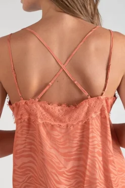 Le Temps des Cerises Caraco Ayek En Jacquard Orange Corail Coral Rose Sale