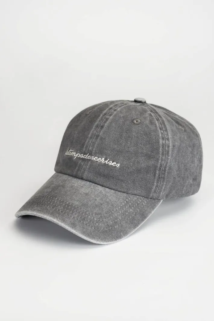 Le Temps des Cerises Casquette Meziane Grise Delavee Black Cheap
