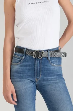 Le Temps des Cerises Ceinture Haouz A Motif Python Noir Black Shop