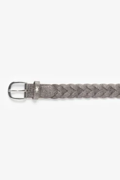Le Temps des Cerises Ceinture Kebir Argentee Tressee Gunmetal Clearance