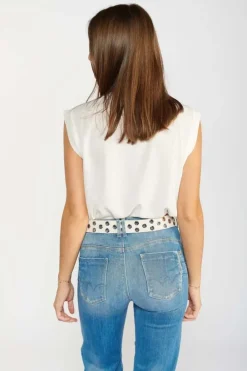 Le Temps des Cerises Ceinture Minog En Daim Creme Antic White Sale