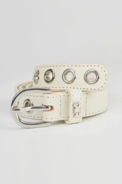 Le Temps des Cerises Ceinture Taouna En Cuir Blanc White New