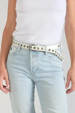 Le Temps des Cerises Ceinture Taouna En Cuir Blanc White New