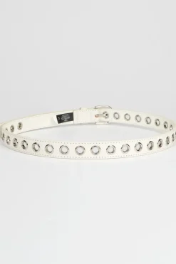Le Temps des Cerises Ceinture Taouna En Cuir Blanc White New