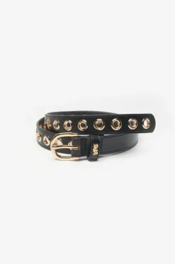 Le Temps des Cerises Ceinture Taouna En Cuir Noir Black Flash Sale