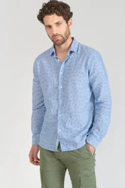 Le Temps des Cerises Chemise Arpe En Lin Melange Bleu Ciel Blue Fashion