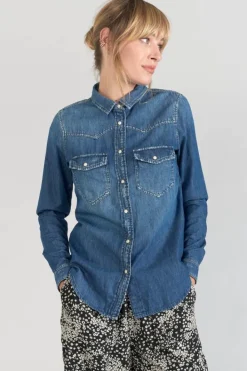 Le Temps des Cerises Chemise En Jeans Juanita Bleue Medium Blue Denim Store