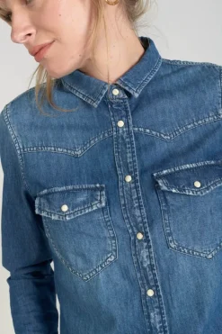 Le Temps des Cerises Chemise En Jeans Juanita Bleue Medium Blue Denim Store