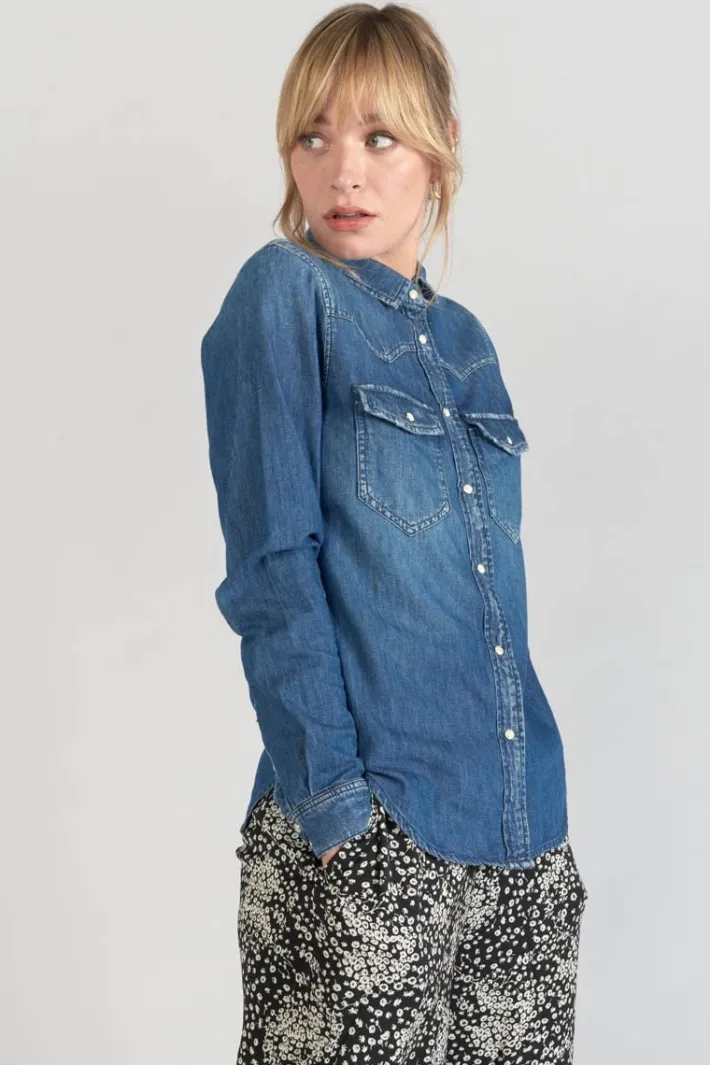 Le Temps des Cerises Chemise En Jeans Juanita Bleue Medium Blue Denim Store