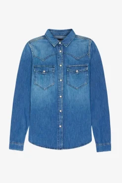 Le Temps des Cerises Chemise En Jeans Juanita Bleue Medium Blue Denim Store