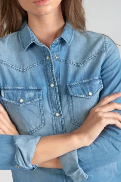 Le Temps des Cerises Chemise En Jeans Juanita Bleu Clair Blue Fashion