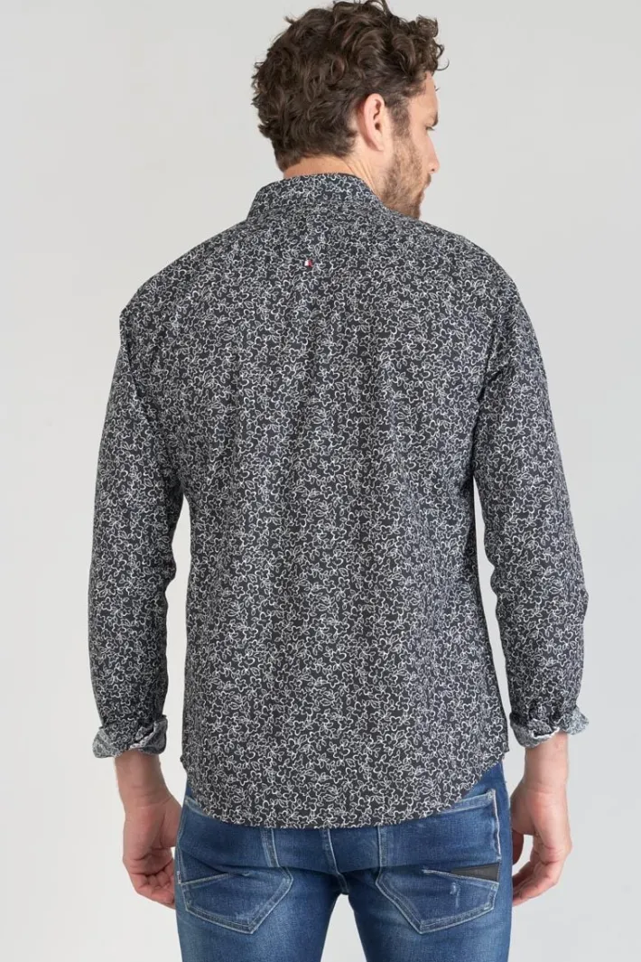Le Temps des Cerises Chemise Fibor A Motif Fleuri Noir Et Blanc Galaxy Cheap