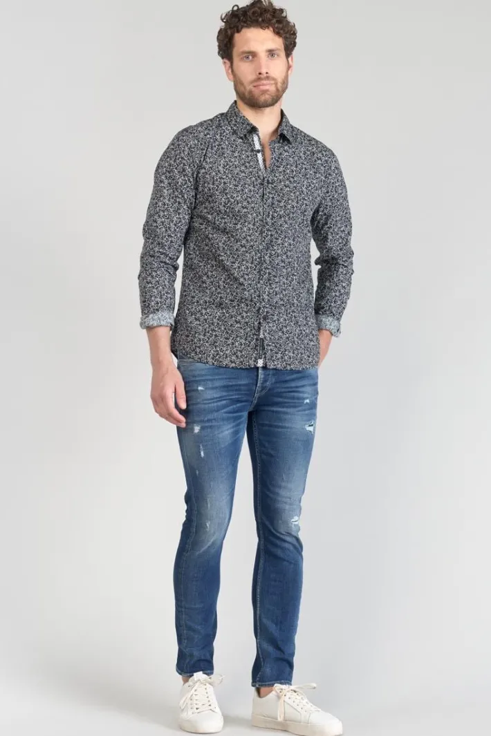 Le Temps des Cerises Chemise Fibor A Motif Fleuri Noir Et Blanc Galaxy Cheap