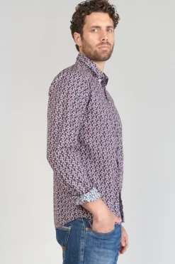 Le Temps des Cerises Chemise Floy A Motif Fleuri Rouge Peacoat Clearance